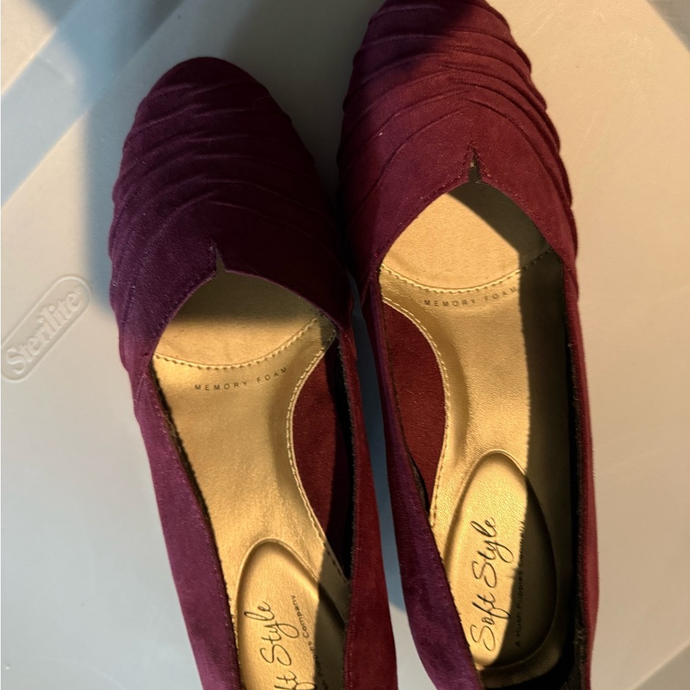 Soft Style Red Flats with Pleated Design p59